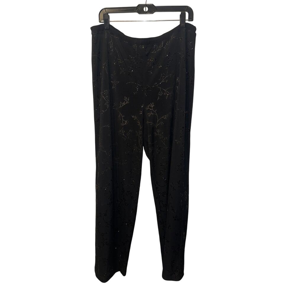 ⭐️ Women’s Gail Morgado Black Dressy Sequins Straight leg Dress Pants Size XL